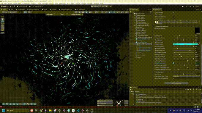 Final in-game iteration visual result showing lightning and breathing effects