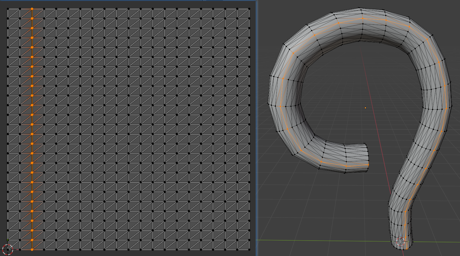 Blender mesh wireframe showing the UV layout