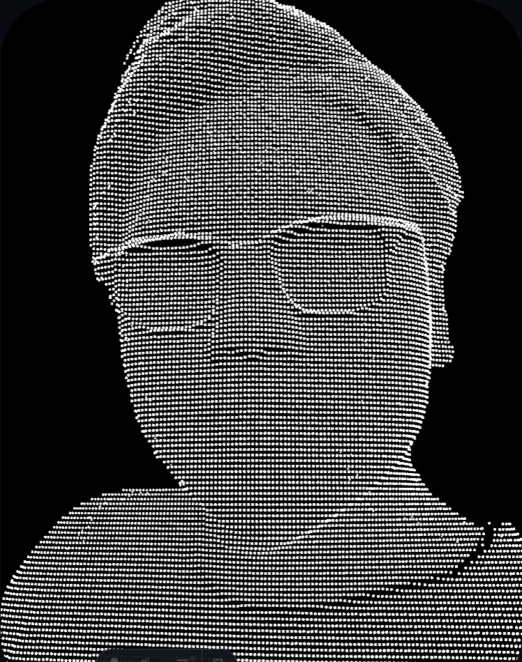 Point cloud with perspective size attenuation